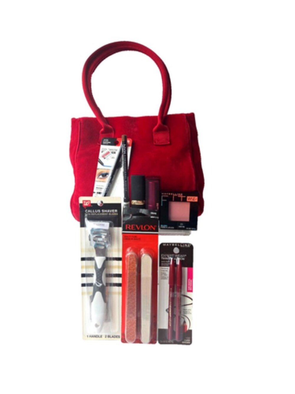 8pc NEW Makeup Lot EYES LIPS FACE NAILS Maybelline L'Oreal Revlon NYX Bonus Bag